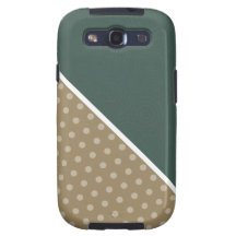 Vert moderne et point de polka de Brown Étuis Samsung Galaxy S3
