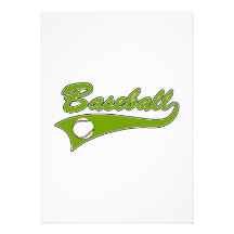 Vert olive de logo de base-ball carton d'invitation