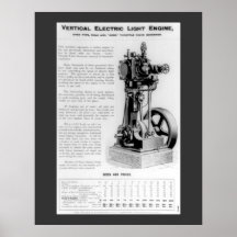 Vertical Electric Light Engine Posters