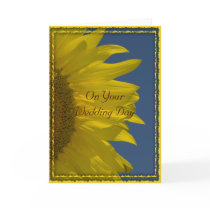 Vertical Sunflower Wedding Day Card