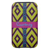 Vertical Tribal Pattern Case Mate iPhone 3 Tough Covers