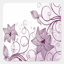 Very Beautiful Purple Flowers Stickers