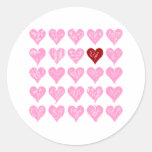 Very Cherry Hearts Round Stickers