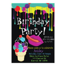 very colorful birthday invitation