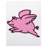 Very Cute Flying Pink Pig Custom Letterhead