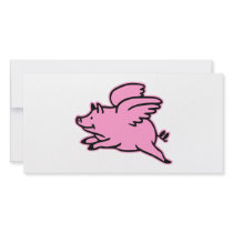 Very Cute Flying Pink Pig Photo Cards