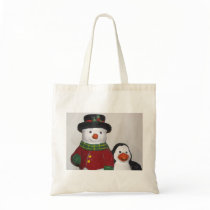 Very Cute Snowman and Friend Tote Bag