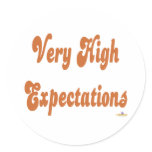 Very High Expectations Orange Sticker