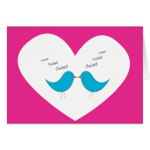 Very sweet pair of birds: both blue greeting cards