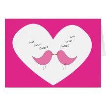 Very sweet pair of birds: pink card