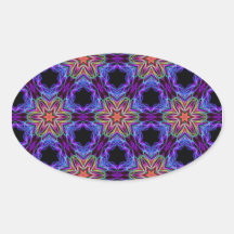 Very unique gift, LED light pattern Oval Sticker
