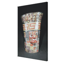 Vessel depicting corn yams and animals gallery wrap canvas