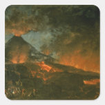 Vesuvius Erupting Square Stickers