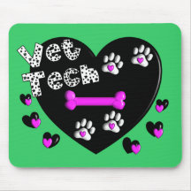 Vet Tech BLACK AND WHITE HEARTS Mouse Pads