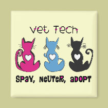 Vet Tech SPAY NEUTER ADOPT Black Cats Design magnets