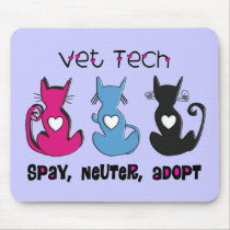 Vet Tech SPAY NEUTER ADOPT Black Cats Design mousepads