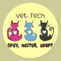 Vet Tech SPAY NEUTER ADOPT Black Cats Design stickers