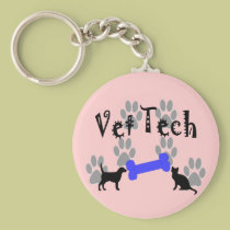 Vet TECH With Dog Bone keychains
