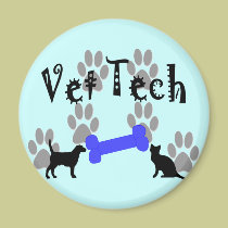 Vet TECH With Dog Bone magnets