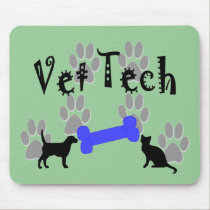 Vet TECH With Dog Bone mousepads