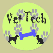 Vet TECH With Dog Bone stickers