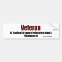 Veteran Definition Bumper Stickers