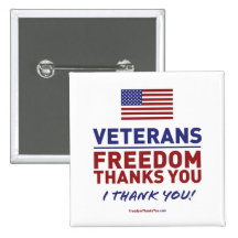 Veterans, Freedom Thanks You. Pins