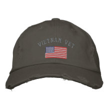 Vétérinaire du Vietnam avec le drapeau américain Chapeau Brodé