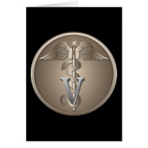 Veterinarian Caduceus Greeting Card
