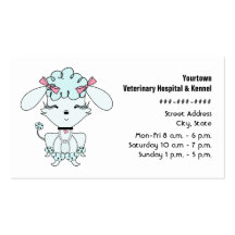 Veterinarian & Kennel Business Card - Blue Poodle