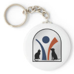 Veterinary Animal Logo with Cat and Dog keychains