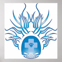 Veterinary Medicine Skull Poster