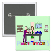 Veterinary Technician Gifts---Unique Art Buttons
