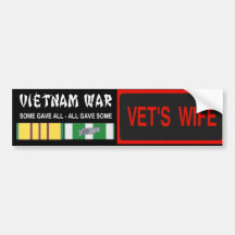 VETS WIFE STICKER BUMPER STICKER