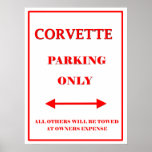 Vette Parking Only Poster