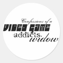 veuve d'intoxiqués de jeu vidéo autocollants ronds