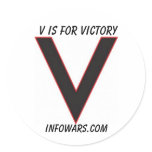 vforvictory, V is for victory, Infowars.com Round Stickers