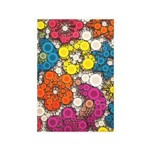 Vibrant and Bold Flowers with Circles Canvas Print