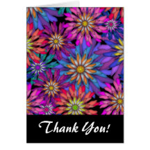 Vibrant Coloured Flowers Floral Art Cards
