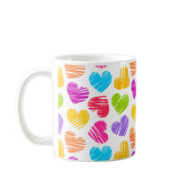 Vibrant hearts mug