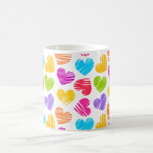 Vibrant hearts mug