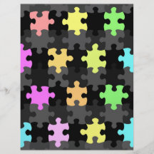 vibrant jigsaw pieces pattern full color flyer