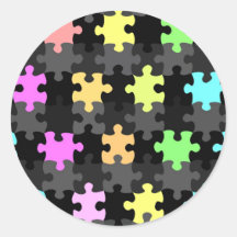 vibrant jigsaw pieces pattern stickers