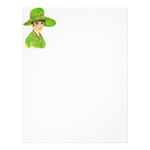 Vibrant Lady in Green Custom Letterhead