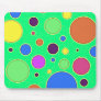 Vibrant Neon Green Polka-dots Mousepads