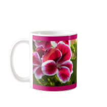 Vibrant pink geraniums coffee mug