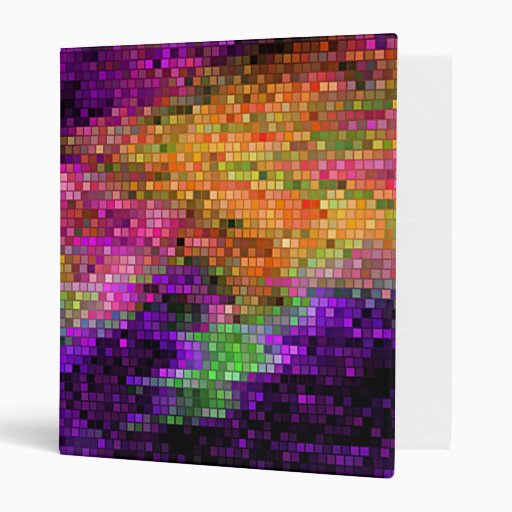 Vibrant Purple Multi Mosaic Tiles Vinyl Binder