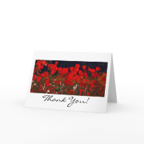 Vibrant Red Tulips, Thank You Greeting Card