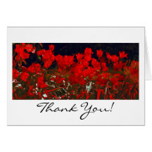 Vibrant Red Tulips, Thank You Greeting Card