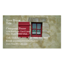 Vibrant Red Window Frame In A Yellow Wall Business Card Template
